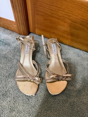 Touch Ups Metallic Rose Gold Strappy Heels